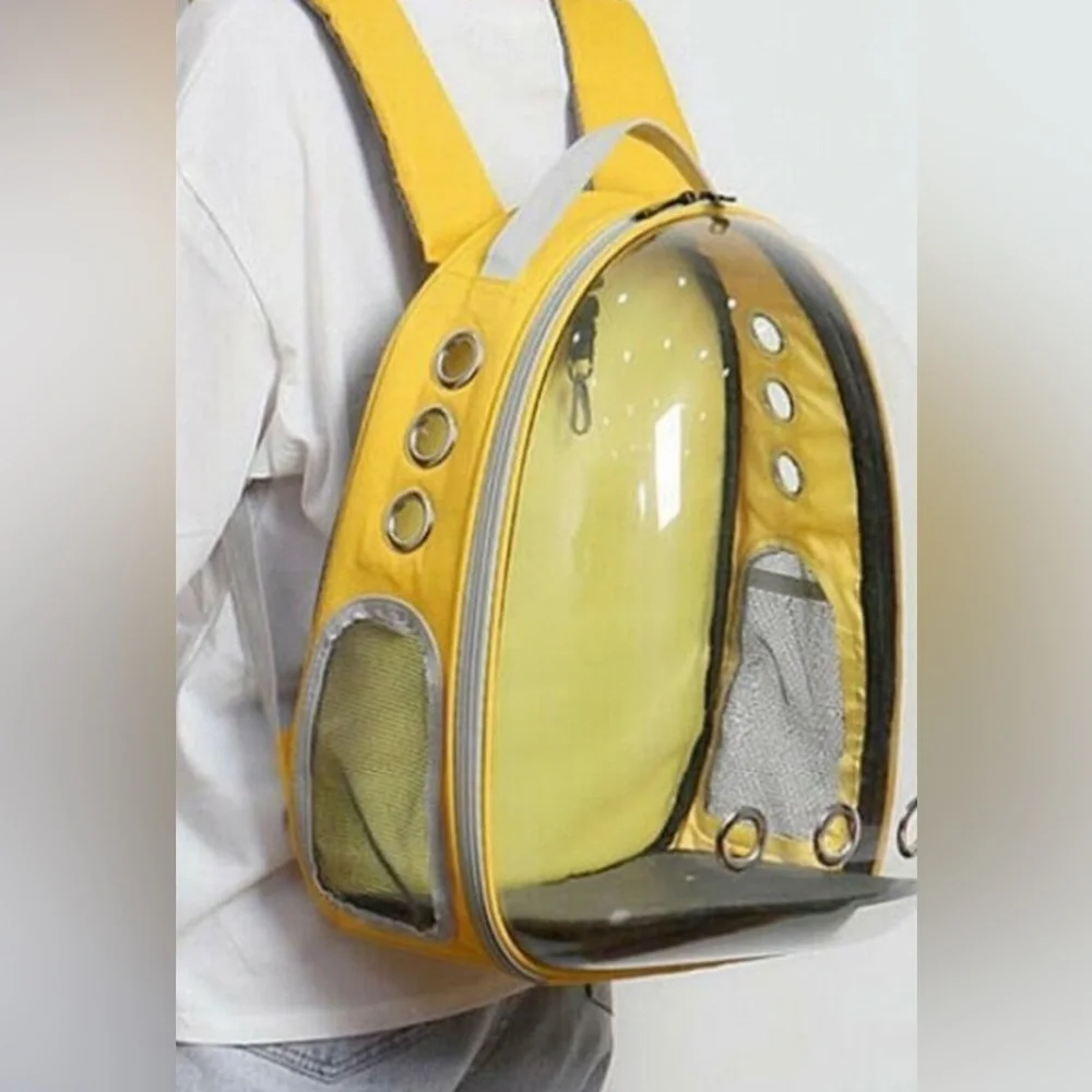 Pet carrier bubble backpack yellow-NEW